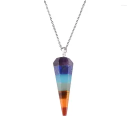 Colliers pendants en gros 10pcslot reiki 7 chakras en pierre pendule yoga collier guérison des charmes cristalliens bijoux