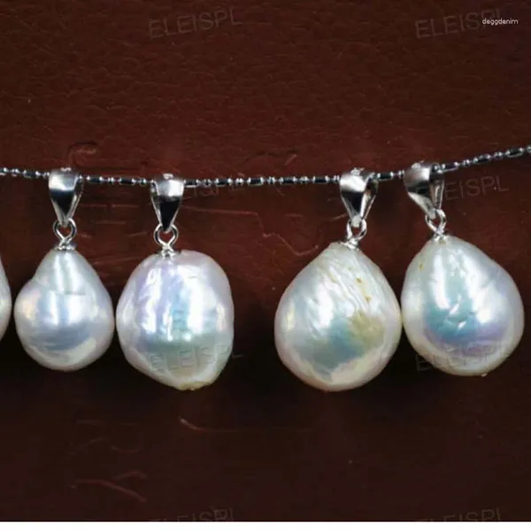 Colliers pendentifs en gros 12 PCS Mix 12-14mm Pendentifs de perles de culture Kasumi blanches