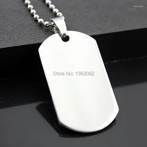 Pendentif Colliers En gros 12 pcs Cool Militaire Armée Style En Acier Inoxydable Poli Dog Tag Charme Perle Chaîne Collier Cadeau MN271