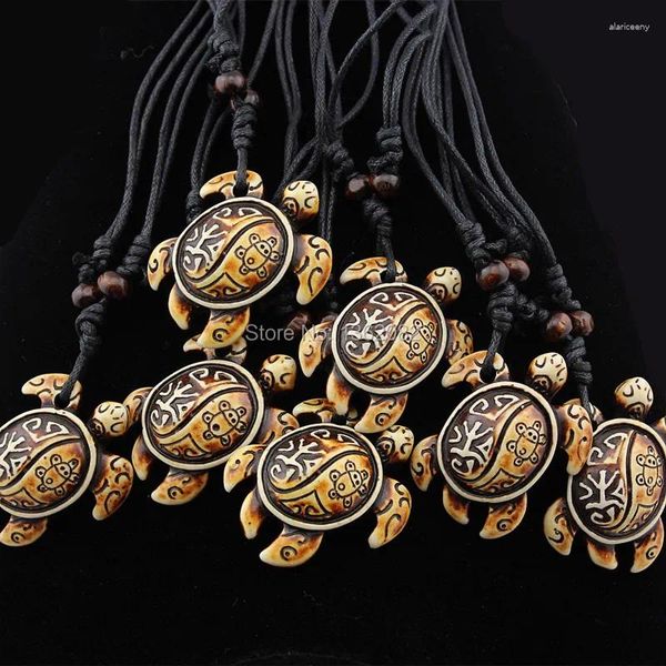 Pendentif Colliers En Gros 12pcs Tribal Frog Sun Turtles Collier de surf pour hommes MN603