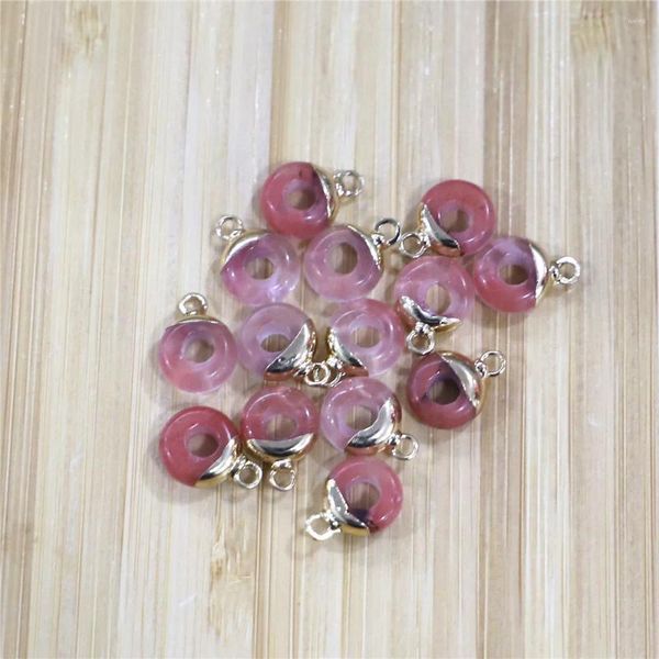 Collares colgantes Venta al por mayor 15 unids Ágatas de cristal rojo natural Forma de ábaco Agujero grande Tamaño de cuenta de piedra 4x10 mm utilizado para hacer collar de pendientes