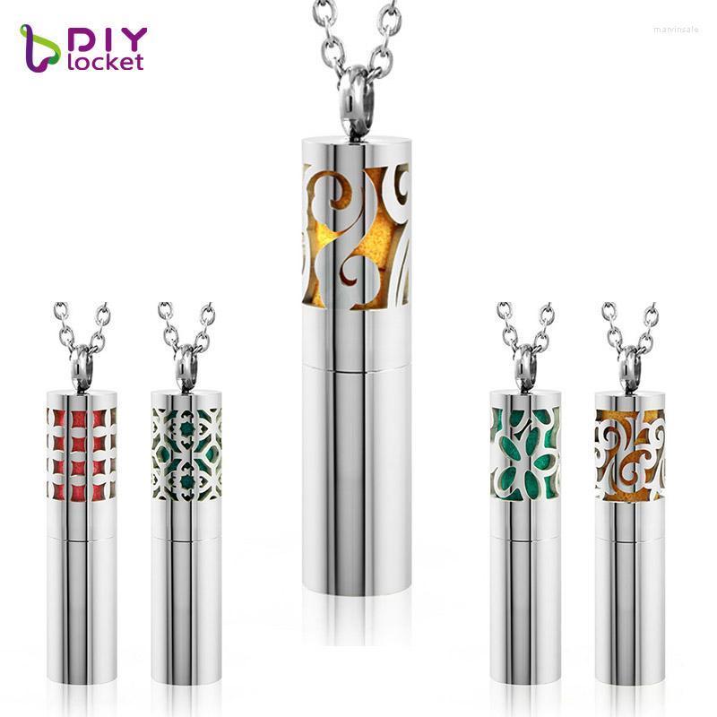 Pendant Necklaces Wholesale 316L Stainless Steel Round Aromatheraphy Difuser Free Chain And Pads LSJH01-05