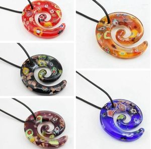 Pendentif Colliers En Gros 5pcs À La Main Murano Verre Verre Vintage Vortex 50 50MM Fit Collier Bijoux Cadeaux LL70