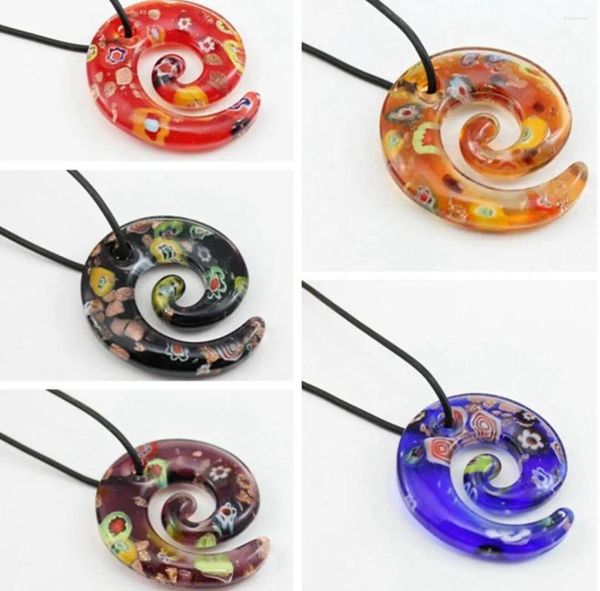 Pendentif Colliers En Gros 5pcs À La Main Murano Verre Verre Vintage Vortex 50 50MM Fit Collier Bijoux Cadeaux LL70