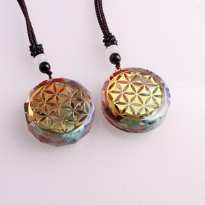 Pendentif Colliers En Gros 6 pcs/lot Arrivée Orgone Énergie Collier Résine Pierre Naturelle Générateur Chakra Protection Pendule