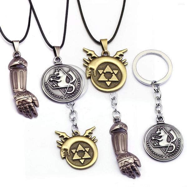 Pendentif Colliers En Gros Anime Fullmetal Alchemist Edward Elric Collier Bras En Acier Porte-clés Pour Hommes Femmes