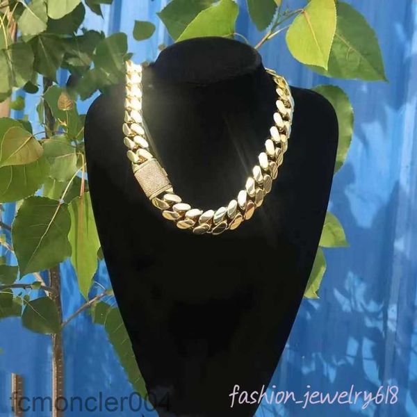 Collares colgantes COCKER MAYOR 18K Gold Custom Cuban Link Chain 24K Miami 20 mm Diseñador Collar de cobre Man regalo Hupu