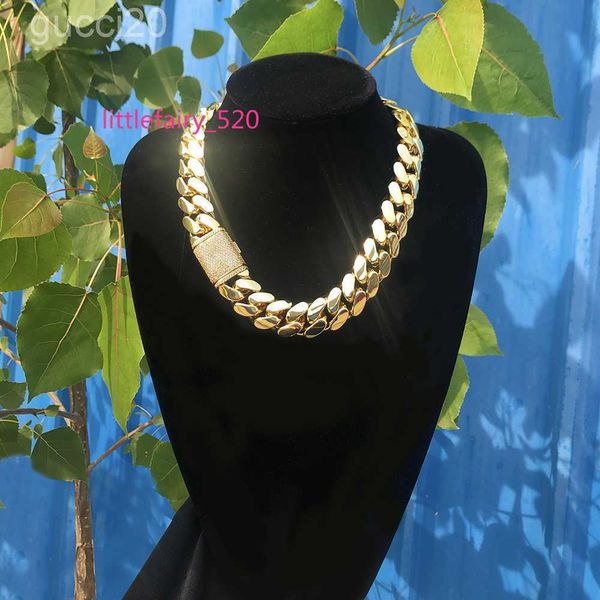 Colliers de pendentif couloir en gros 18 km chaîne de liaison cubaine personnalisée 24k Miami 20 mm Collier 7p6e 3ihc msza