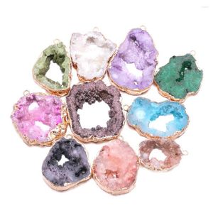 Collares pendientes al por mayor colorido cristal Natural Druzys piedra Irregular para DIY collar pulsera fabricación de joyas