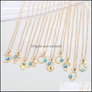 Hangende kettingen groothandel creatieve geometrische kruis holle blauwe ogen sleutelbeen ketting ketting duivels oog 148c3 drop levering sieraden dhbfe