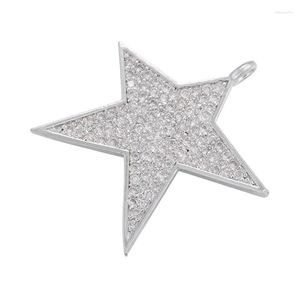 Pendentif Colliers En Gros Personnalisé DIY Collier Bijoux Accessoires Grand Plaqué Or Micro Pave CZ Étoile Charme