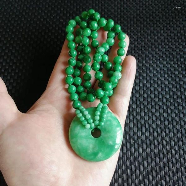 Pendentif Colliers En Gros Jade Sec Vert Pleine Petite Taille Boucle De Paix Collier Chandail Chaîne Hommes Et Femmes Orname