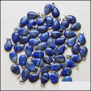 Colliers de pendentif en gros lapis lazi pierre Warter Drop Beads Pendants Pendants Charmes pour les bijoux Faire livraison Dhavw