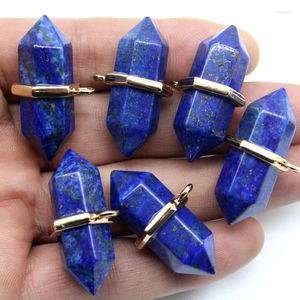 Pendentif Colliers En Gros Pierre Naturelle Quartz Cristal Lapis Lazuli Hexagonal Pendule Reiki Charme Pendentifs DIY Fabrication de Bijoux