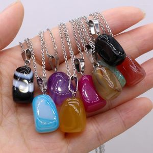 Pendentif Colliers En Gros Naturel En Forme Spéciale Multicolore Agate Rayée Collier En Cristal Ladie Banquet Porter Cadeau De Vacances Exquis