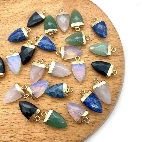 Collares colgantes Venta al por mayor Piedra natural Cuarzo Cristal Turquesa Ópalo Ojo de tigre Cuentas Charms Péndulo para hacer joyería DIY