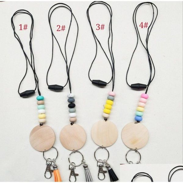 Pendentif Colliers En gros personnalisé Sile perle crayon collier disque blanc gland pendentif chaîne Mticolor bijoux colliers pendentifs Dh7Hj