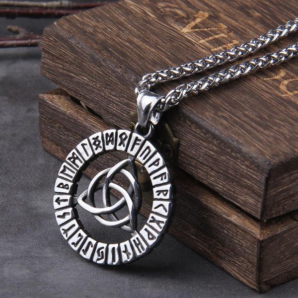 Pendentif Colliers Prix de gros Collier Viking en acier inoxydable pour hommes Arrivée Bijoux de charme de haute qualité avec boîte en boisPendentif