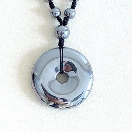 Pendant Necklaces Wholesale Terahertz Natural Stone Pendants Safe Buckle Necklace Health Energy Powerful Luck Fashion Jewelry