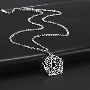 Colliers pendants Wicca Pentagram Collier de sorcière Amulet en acier inoxydable pour l'éternité et l'infini bijoux de symbole religieux païen