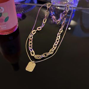 Hangende kettingen wind Engelse tag ins trendy cool hiphop mode persoonlijkheid temperament temperament dubbele laag ketting vrouwelijke accessoires