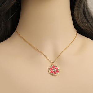 Hangende kettingen Wish Card Dazzle Snowflake Six Star Awn Charm ketting voor vrouwen Girl Party Geek Sieraden Accessorie Gift Gold Coin