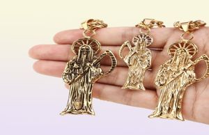 Colliers pendants Witaya Classic Retro Death of Angel Santa Muerte Mens Collier 316L Bijoux en acier inoxydable Party Gift4562816