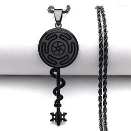 Hanger Kettingen Heks Wiel Van Hecate Triple Maan Godin Ketting Voor Vrouwen Mannen Rvs Griekse Wicca Sieraden Collier N8471S02