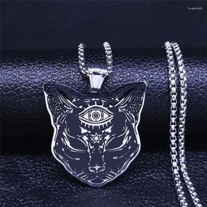 Hanger Kettingen Hekserij Ogen Kat Rvs Ketting Mysterieuze Waarzeggerij Baphomet Occulte Sieraden Cadena N4080S02