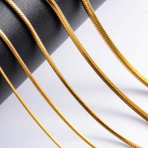 Hanger kettingen met 0,9/1.2/1.5/2,4 mm roestvrij stalen vierkante slangenketting ketting in goud geschikt voor herenmodieuze sieradenq