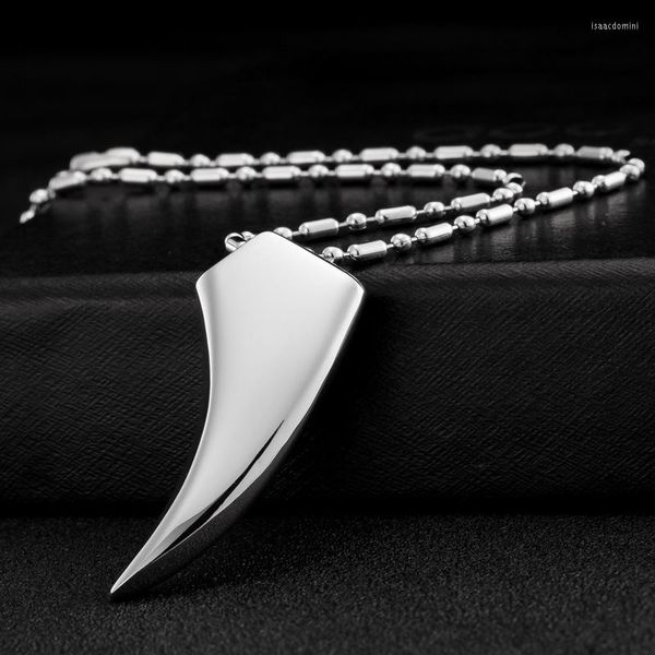 Pendentif Colliers Wolf Tooth Collier en acier inoxydable Bijoux de mode pour le cou Hip Hop Mace Cadeaux Accessoires masculins en gros