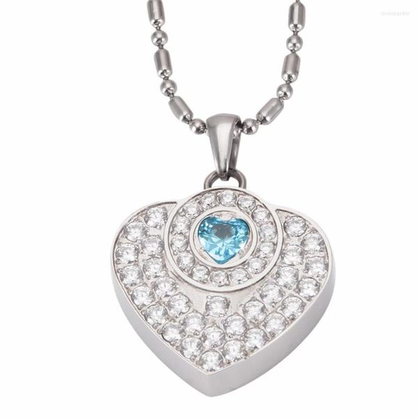 Pendentif Colliers Wollet Bijoux Pierre De Lave Ion Négatif Collier En Acier Inoxydable Pour Les Femmes CZ Santé Énergie De Guérison Bleu