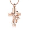 Colliers pendants Femmes Cr￩mation Bijoux Butterfly Cross Urn Collier pour cendres M￩morial en acier inoxydable Keepsake