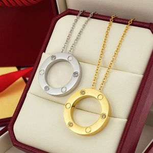 Hanger kettingen dames man sieradenketen klassiek modieus high-end golden/sier/rose roestvrijstalen vergulde diamanten ketting