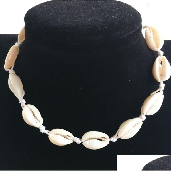 Colliers pendants Collier Boho Shel Shells Girls Corde Chain de couche Bracelet Elegant Simple Beach Jewelry Mothers Mothers Fay Gift Drop Otfh3