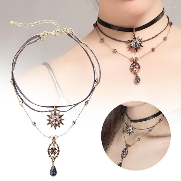 Collares con colgante Collar de perlas multicapa para mujer Gargantilla con estilo elegante para niñas Apuesto NA Eine Kette.