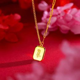 Colliers de pendentif Womens 999 Gold Élégant Pendant pour femmes Collier de rose avancée Collier de marques Rose Collier Luxury et Bijoux de mode 240419