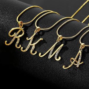 Pendentif Colliers Femmes Bijoux Nom Initiales Collier Lettres Cristal Filles Cadeaux La Première Lettre Accessoires