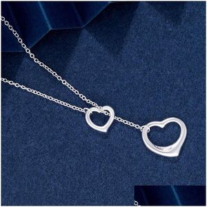 Colliers pendants pour femmes Love Designer Jewelry for Women Double Hearts Collier Complete Mark As Wedding Christmas Gift T Home Drop D Otegu