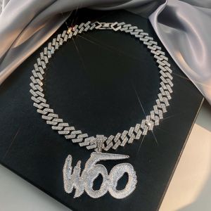 Pendentif Colliers Woo Baby Iced Out pour Hommes Hip Hop Chaîne Cubaine Femmes Mode et Lien Contracté Collier Ras Du Cou Fine Jewelry 221114