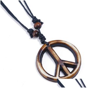 Pendentif Colliers Symbole de la paix mondiale Colliers réglable longue chaîne bijoux de mode collier pour femmes hommes cadeau bijoux colliers stylo DHb6T