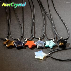 Collares colgantes Tejidos que brillan en la oscuridad Estrellas fluorescentes para hombres y mujeres Piedra luminosa Lucky Star Lovers Estudiantes IE