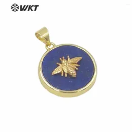 Pendentif Colliers WT-P1576 WKT Vente de luxe Lunette Bee Stone Pendentifs Cadeau d'anniversaire Beaux bijoux de charme rond en 9mm