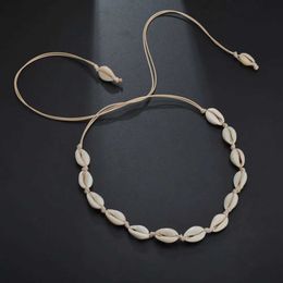 Collares colgantes x136 collar de gama de caparilla de la playa de verano natural joyería de collar de concha bohemia