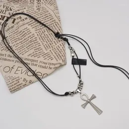 Hangende kettingen x7ya Crucifix ketting hiphop mode sleutelbeen ketens sieraden religieuze christen voor mannen vrouwen geschenken