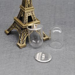 Collares pendientes XCDIY 5 juegos por lote 25 18mm cubierta de cúpula de cristal globo Base en blanco juego de tapas de cuentas viales DIY accesorios de joyería