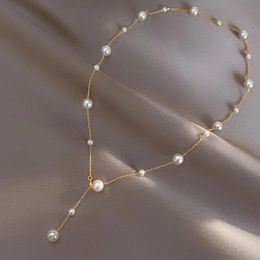 Pendentif Colliers XF800 solide 18K or collier de perles naturelles Au750 bijoux fins Chocker rond cadeau d'anniversaire pour les femmes blanc X536 231010