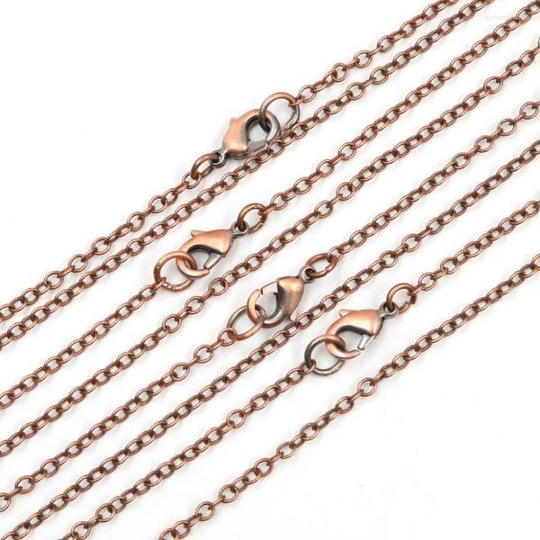 Collares colgantes Xinshangmie 10 PCS Estilo simple Chapado en bronce Cadena de eslabones de cierre de langosta 50 cm de longitud para joyería de mujer de moda