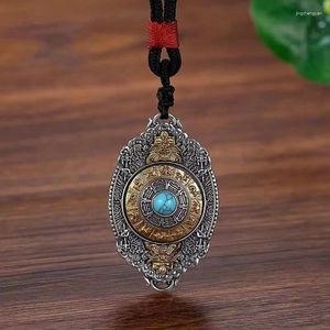 Pendentif Colliers Xizang Zodiac Année Collier rotatif Mâle