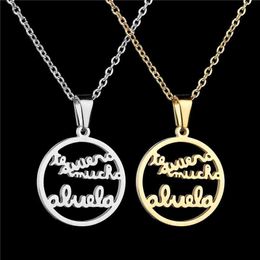 XLNT 2019 mode en acier inoxydable grand-mère pendentif collier grand-mère déclaration collier pour famille GiftL231218